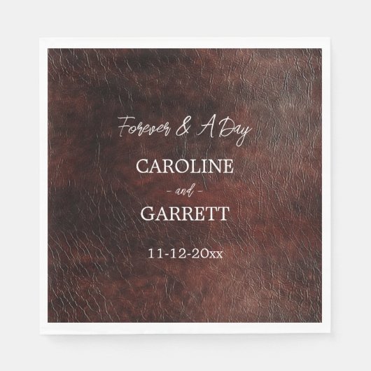 Donker Chocolade Bruin Western Faux Leather Servet (Voorkant)