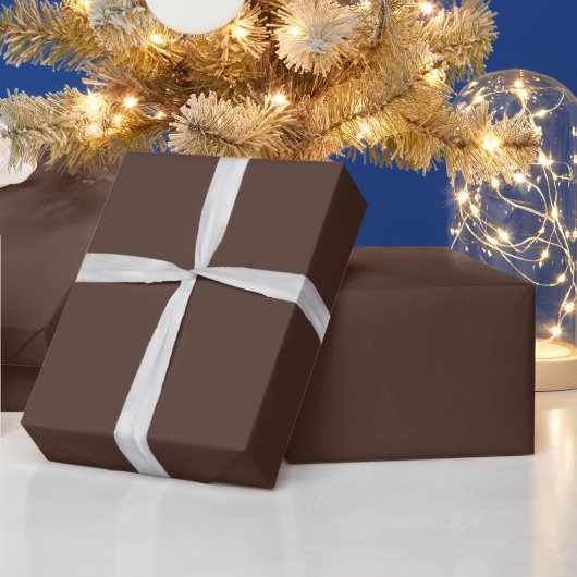 Donker Chocoladebruine Effen Kleur Cadeaupapier (Feestdagen)