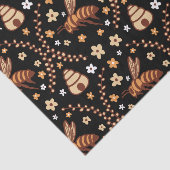 Donker Cottagecore Bijen & Bijenkorven Botanisch Tissuepapier (Detail)