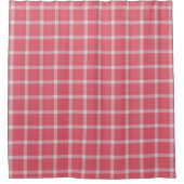 Donker Cranberry Roze Gingham Plaid Douchegordijn (Voorkant)