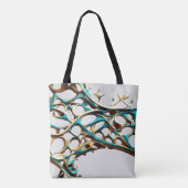 Donker Cyaan en Goud Arabesque Canvas tas (Achterkant)