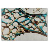 Donker Cyaan en Goud Arabesque Snijplank (Voorkant)