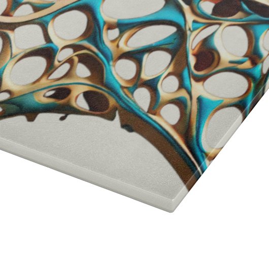 Donker Cyaan en Goud Arabesque Snijplank (Hoek)