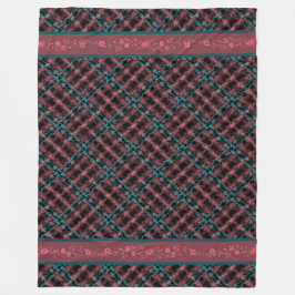 Donker cyaan-roze-zwart horloge fleece deken