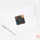 Donker dank je vierkante sticker (Envelop)