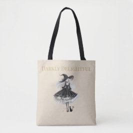 Donker Delightful – Licht Editie Heks & Kat Tote Bag