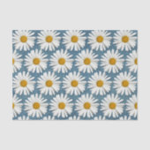 Donker Denim & Wit Daisy Hippie Blossoms Bloemen Tissuepapier (Voorkant)