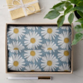 Donker Denim & Wit Daisy Hippie Blossoms Bloemen Tissuepapier (Geschenk)