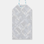 Donker distressed denim patchwork en vlechten cadeaulabel (Achterkant)