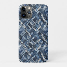 Donker distressed denim patchwork en vlechten Case-Mate iPhone case