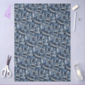 Donker distressed denim patchwork en vlechten tissuepapier (Craft)