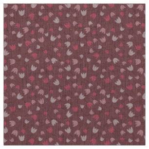 Donker diverse roze tulpenpatroon - collectie stof