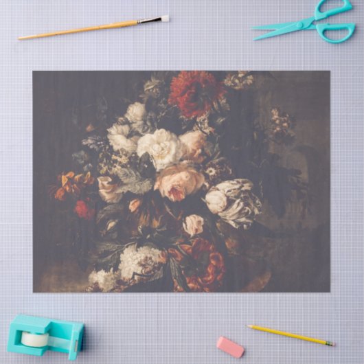 Donker Dramatische Moody Herfst Bloemen Huwelijksc Tissuepapier (Craft)