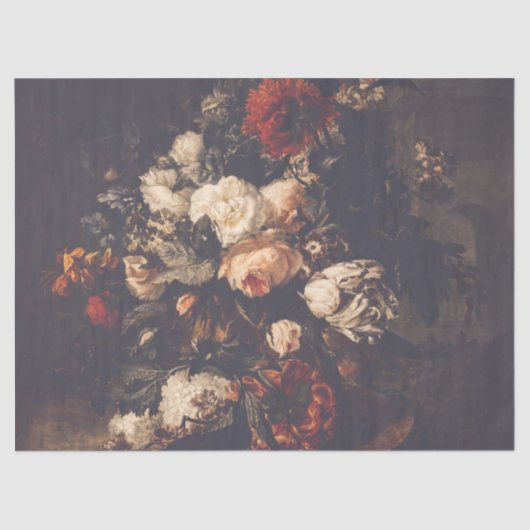 Donker Dramatische Moody Herfst Bloemen Huwelijksc Tissuepapier (Voorkant)