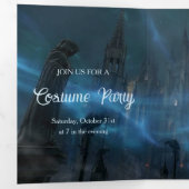 Donker & Droog Nacht Halloween Party Drieluik Uitnodiging (Binnenzijde eerst)