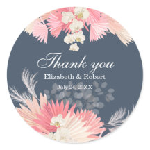 Donker Dusty Blue Orchid Wedding Dank je Sticker