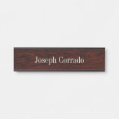 Donker eiken look hangende muur naamplaat (Voorkant)