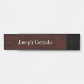 Donker eiken look hangende muur naamplaat (Voorkant)