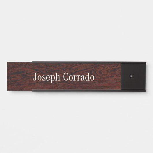 Donker eiken look hangende muur naamplaat (Voorkant)