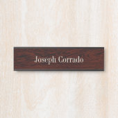 Donker eiken look hangende muur naamplaat (Voorkant)