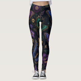 Donker Elandervlinderpatroon Leggings