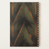 Donker Elegance Sinaasappel en groen patroon Planner (Achterkant)