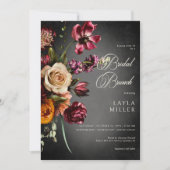 Donker Elegant Blur Herfst Bloemen Bruidsbrunch Kaart (Voorkant)