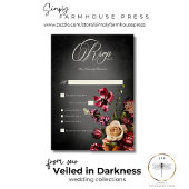 Donker Elegant Blur Herfst Bloemen Bruiloft Diner RSVP Kaartje