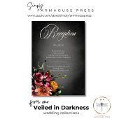 Donker Elegant Blur Herfst Bloemen Bruiloft Recept Informatiekaartje