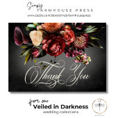 Donker Elegant Blur herfst bloemenbruiloft Bedankkaart