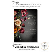 Donker Elegant Blur herfst bloemenbruiloft Kaart