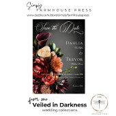 Donker Elegant Blur herfst bloemenbruiloft Save The Date