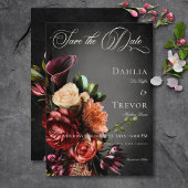 Donker Elegant Blur herfst bloemenbruiloft Save The Date