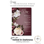 Donker Elegant Bourgogne & Cream Blur Bloemenbruil Save The Date