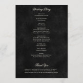Donker Elegant Herfst Bloemen Bruiloft Programmakaart (Achterkant)