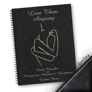 Donker Elegant Minimalistische Kalligrafie Liefde Notitieboek