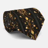Donker elegant patroon stropdas (Opgerold)