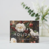 Donker Elegant  Prettige feestdagen Minimalistisch (Staand voorkant)