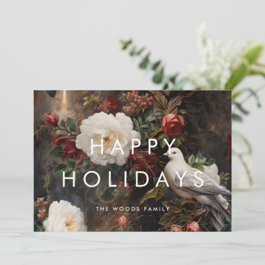 Donker Elegant  Prettige feestdagen Minimalistisch Feestdagenkaart (Staand voorkant)