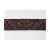 Donker Elegant Rood & Zwart Gothic Damask Bruiloft Uitnodigingen Wikkel (Achterkant Voorbeeld)