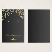 Donker Elegant Swirl Bloemen Oorbel Kaarten Visitekaartjes (Voorkant /achterkant)