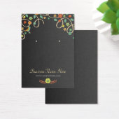 Donker Elegant Swirl Bloemen Oorbel Kaarten Visitekaartjes (Bureau)