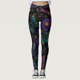 Donker Elegant Vlinderpatroon Leggings