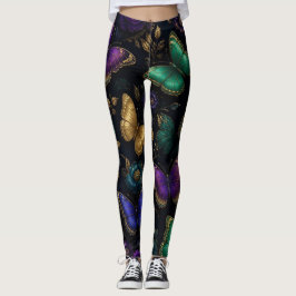 Donker Elegant Vlinderpatroon Leggings