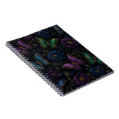 Donker Elegant Vlinderpatroon Notitieboek (Rechterzijde)