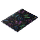 Donker Elegant Vlinderpatroon Notitieboek (Linkerzijde)
