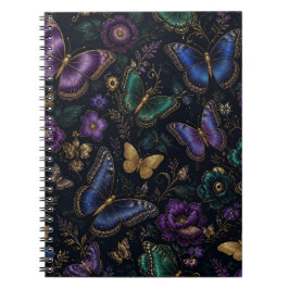 Donker Elegant Vlinderpatroon Notitieboek