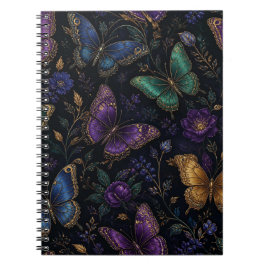 Donker Elegant Vlinderpatroon Notitieboek
