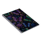 Donker Elegant Vlinderpatroon Notitieboek (Rechterzijde)