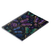 Donker Elegant Vlinderpatroon Notitieboek (Linkerzijde)
